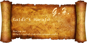 Galát Harald névjegykártya